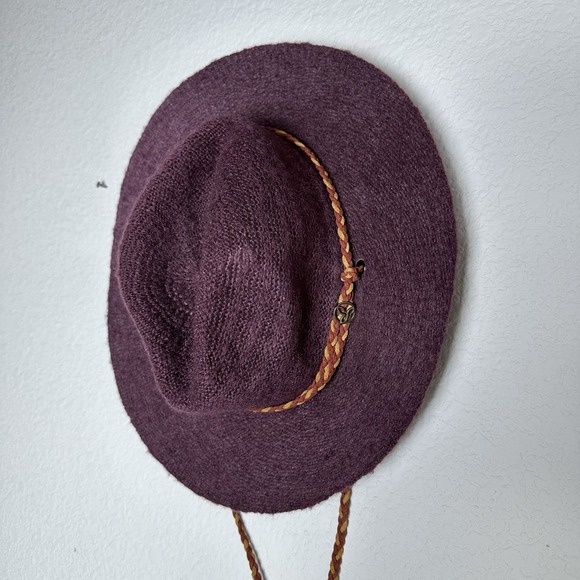 prAna Tempo Travel Hat Black Cherry Women's One Size Vegan Leather Chin Strap - Picture 4 of 9